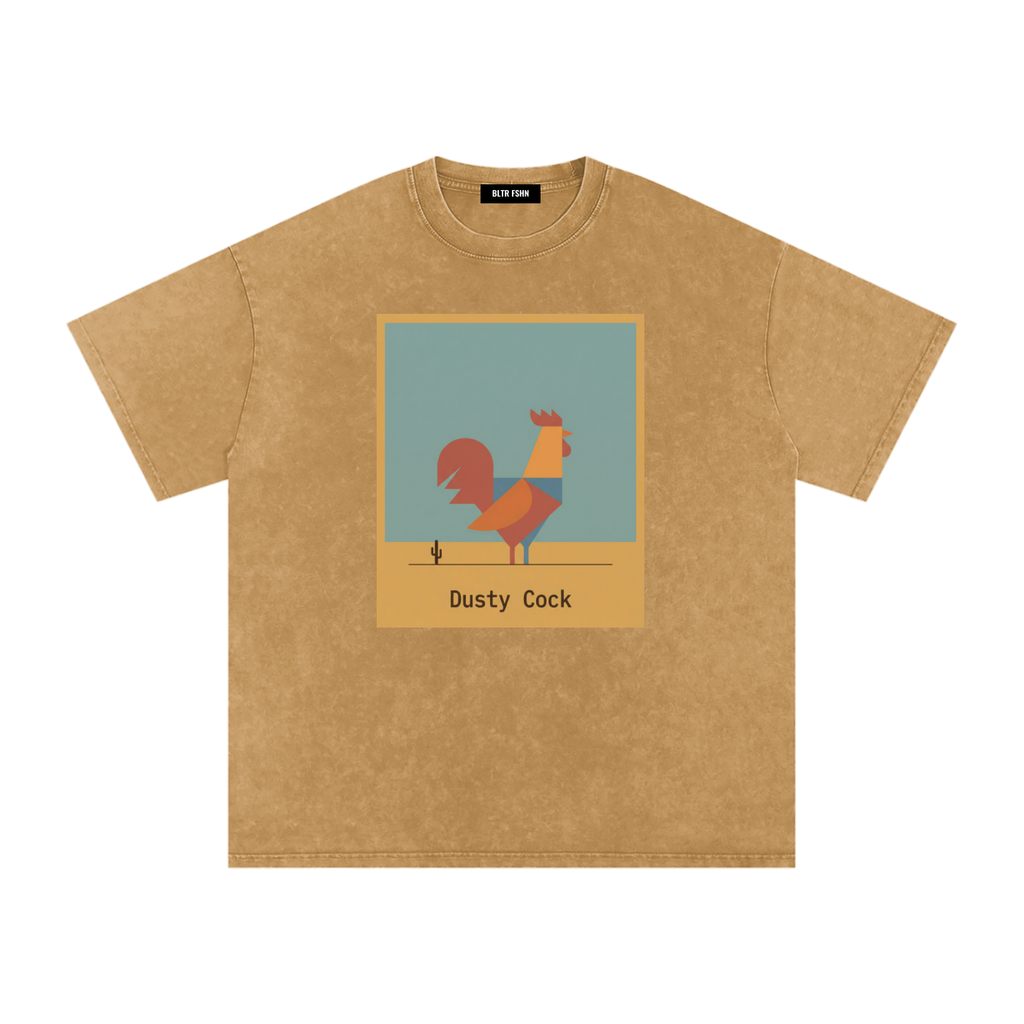 Desert Rooster Outlaw Graphic Tee – Heavyweight 100% Cotton, Vintage Wash