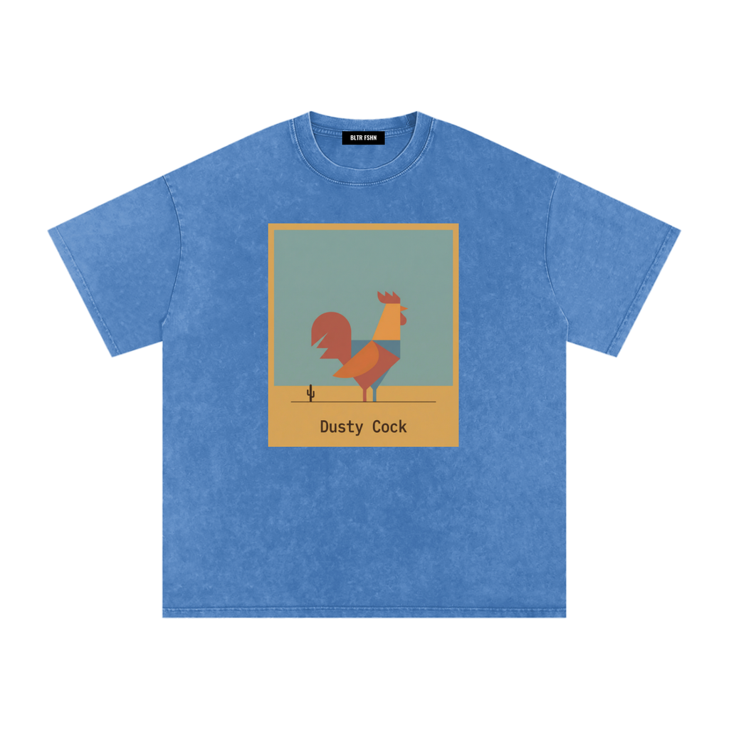 Desert Rooster Outlaw Graphic Tee – Heavyweight 100% Cotton, Vintage Wash