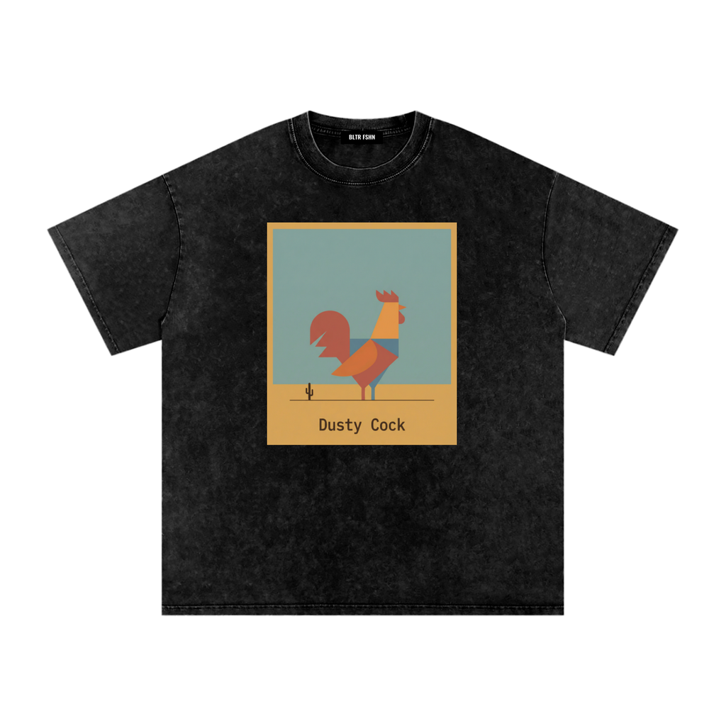 Desert Rooster Outlaw Graphic Tee – Heavyweight 100% Cotton, Vintage Wash