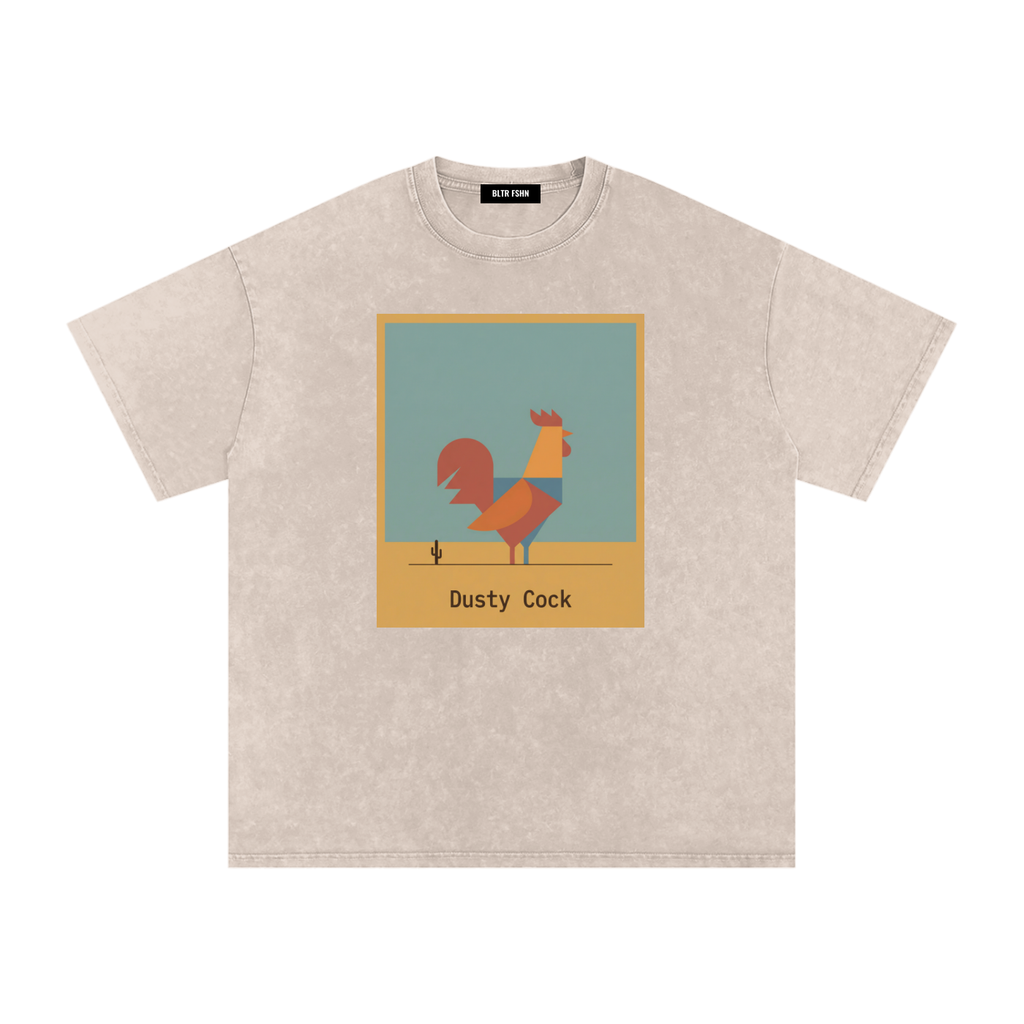 Desert Rooster Outlaw Graphic Tee – Heavyweight 100% Cotton, Vintage Wash