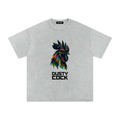 Dusty Cock “Prismatic Rooster” Geometric Head Graphic Tee – Heavyweight 100% Cotton, Vintage Wash, Washed