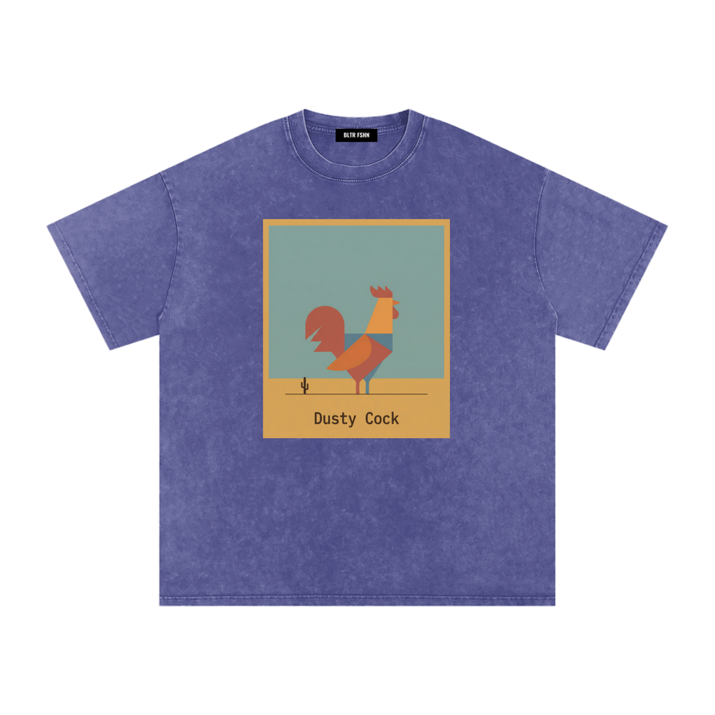 Desert Rooster Outlaw Graphic Tee – Heavyweight 100% Cotton, Vintage Wash