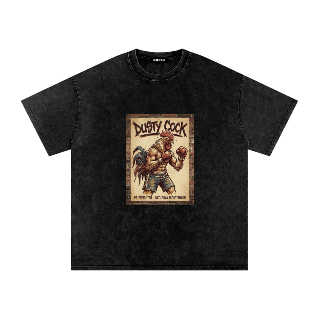 Snow Washed Oversized Cotton T-Shirt