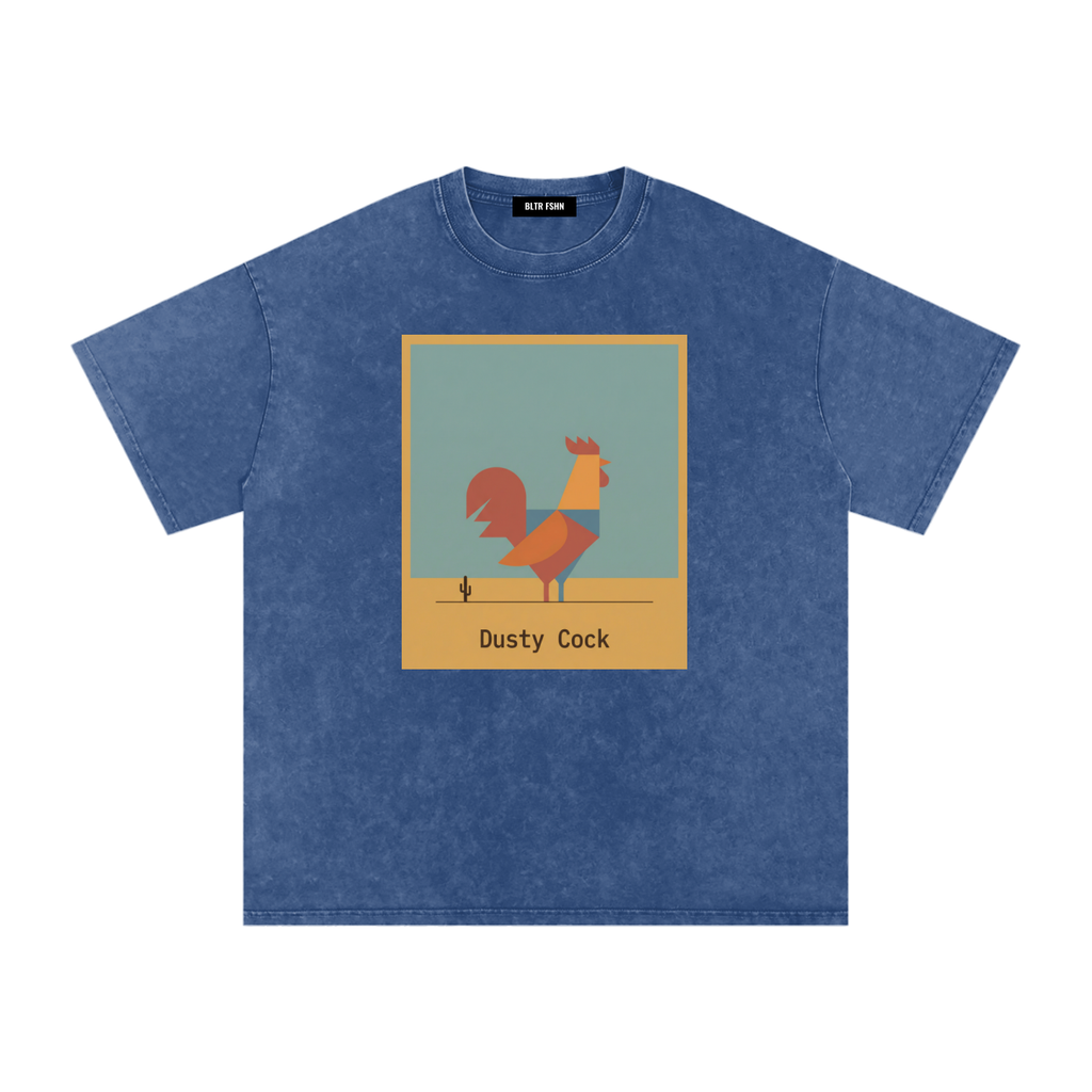 Desert Rooster Outlaw Graphic Tee – Heavyweight 100% Cotton, Vintage Wash