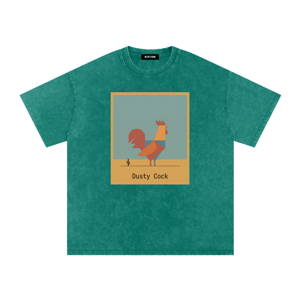 Desert Rooster Outlaw Graphic Tee – Heavyweight 100% Cotton, Vintage Wash