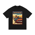 Essential Heavyweight Cotton T-Shirt Dusty Cock, "Road Mood" Rooster Graphic Tee – 100% Cotton