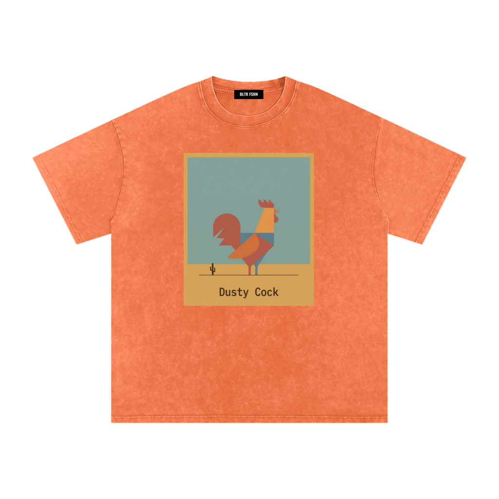 Desert Rooster Outlaw Graphic Tee – Heavyweight 100% Cotton, Vintage Wash