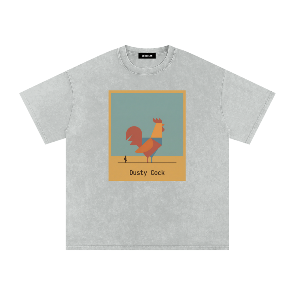 Desert Rooster Outlaw Graphic Tee – Heavyweight 100% Cotton, Vintage Wash