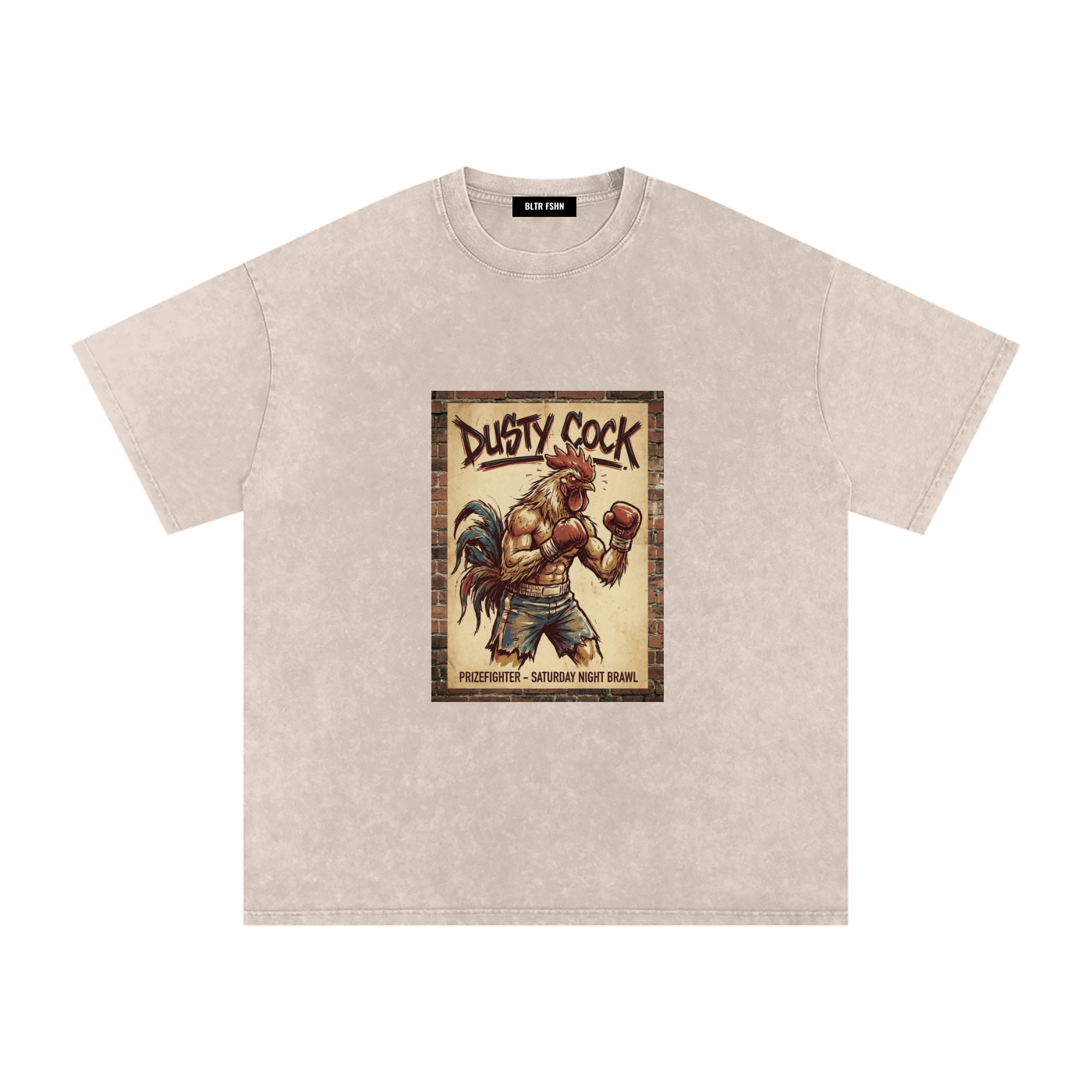 Snow Washed Oversized Cotton T-Shirt