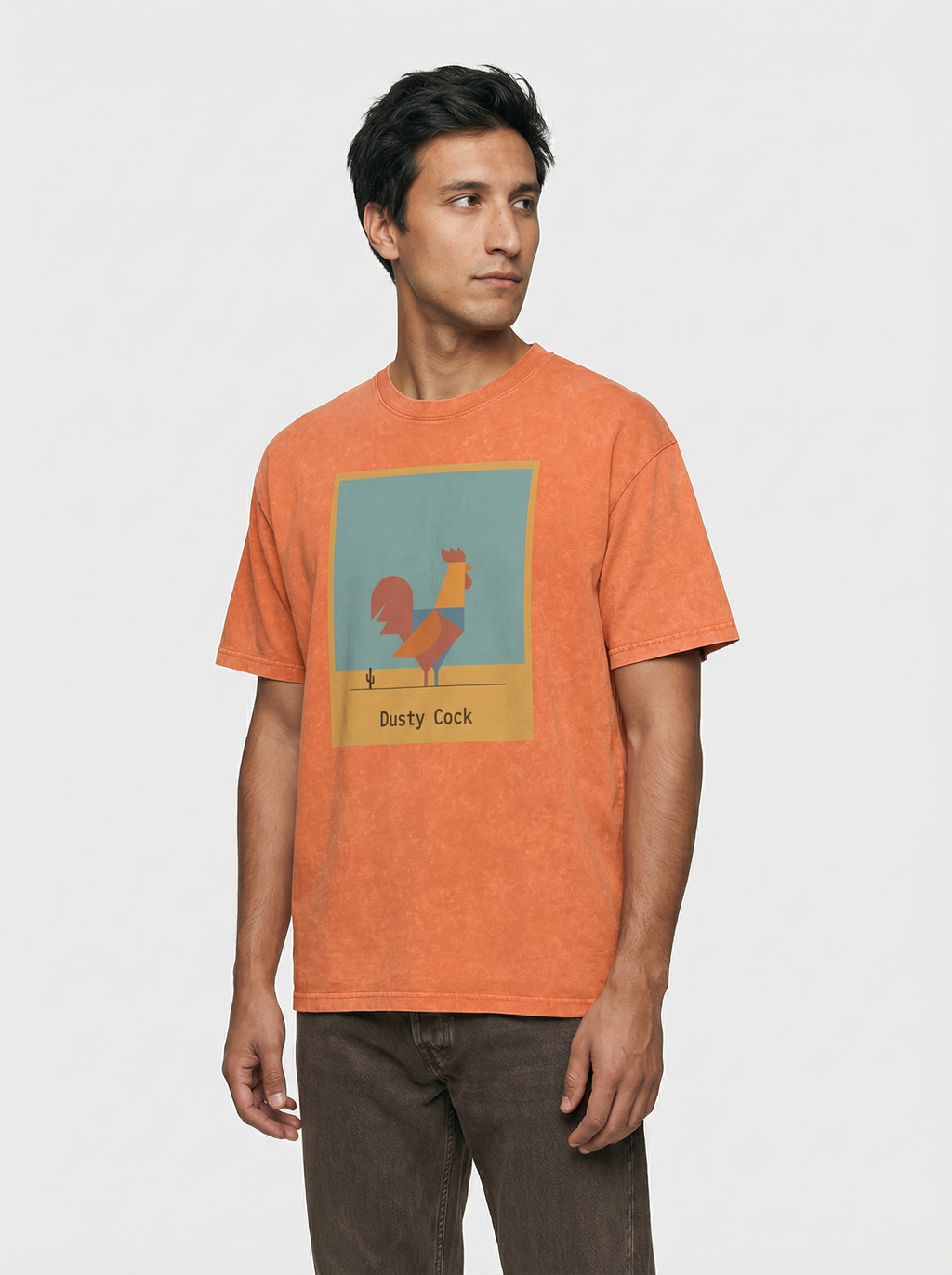 Desert Rooster Outlaw Graphic Tee – Heavyweight 100% Cotton, Vintage Wash