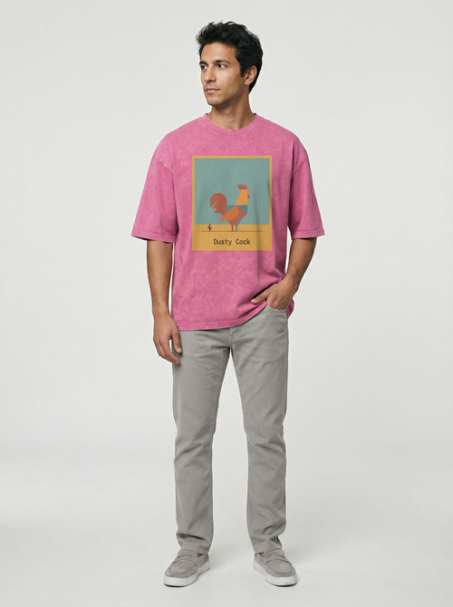 Desert Rooster Outlaw Graphic Tee – Heavyweight 100% Cotton, Vintage Wash