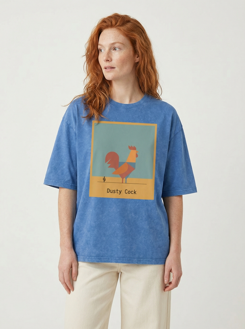 Desert Rooster Outlaw Graphic Tee – Heavyweight 100% Cotton, Vintage Wash