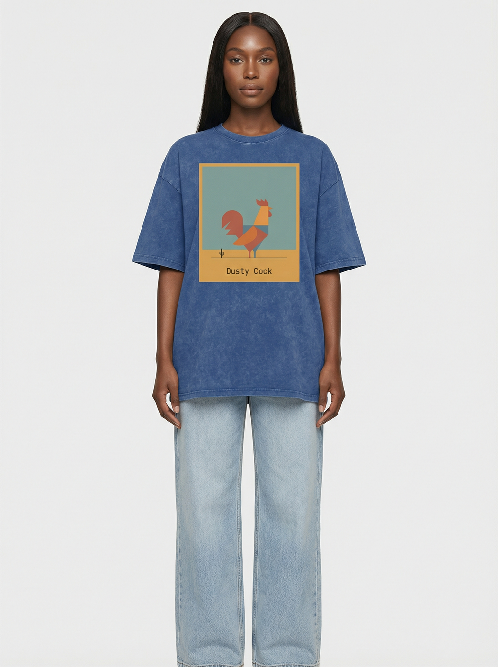 Desert Rooster Outlaw Graphic Tee – Heavyweight 100% Cotton, Vintage Wash
