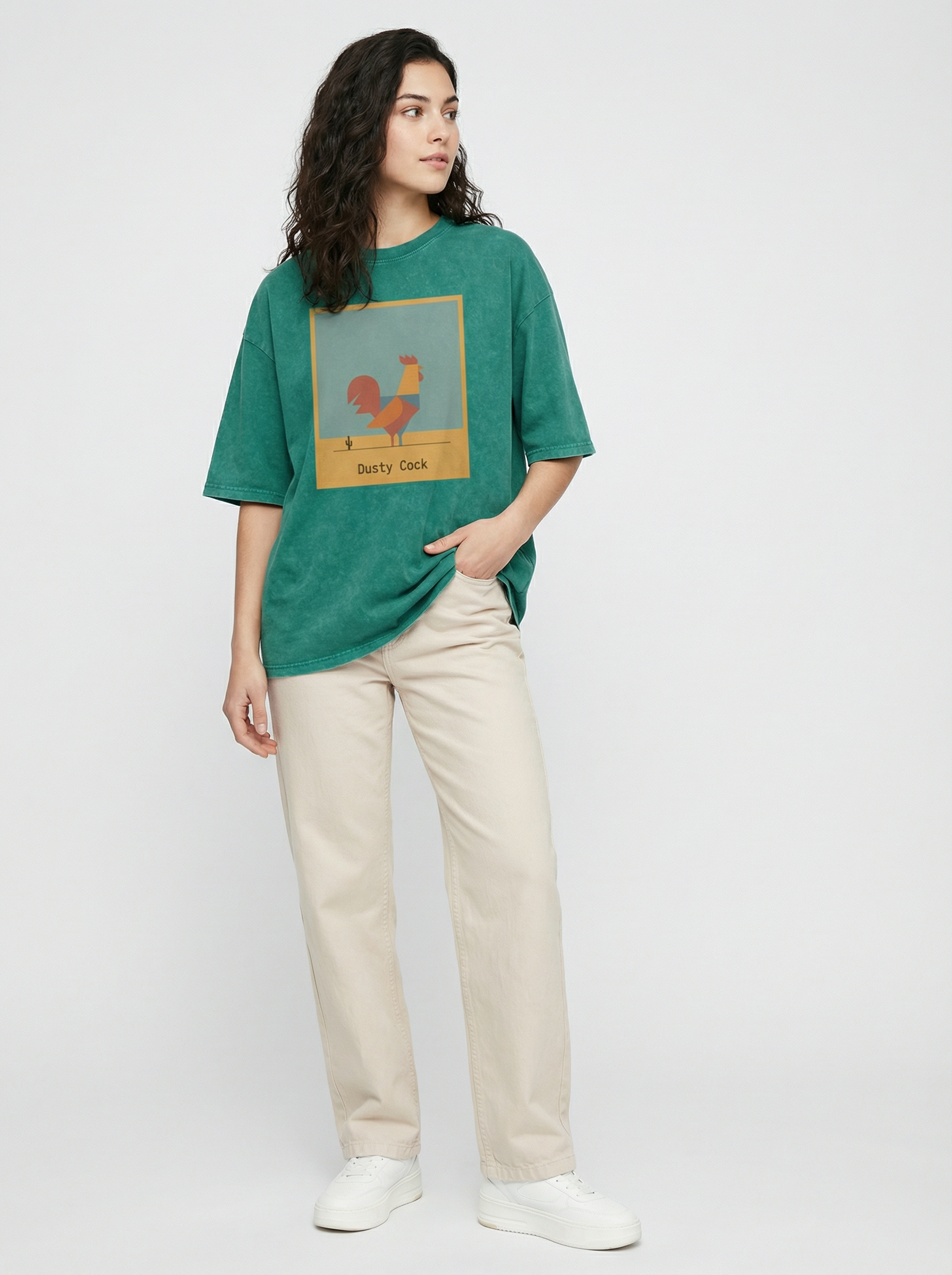Desert Rooster Outlaw Graphic Tee – Heavyweight 100% Cotton, Vintage Wash