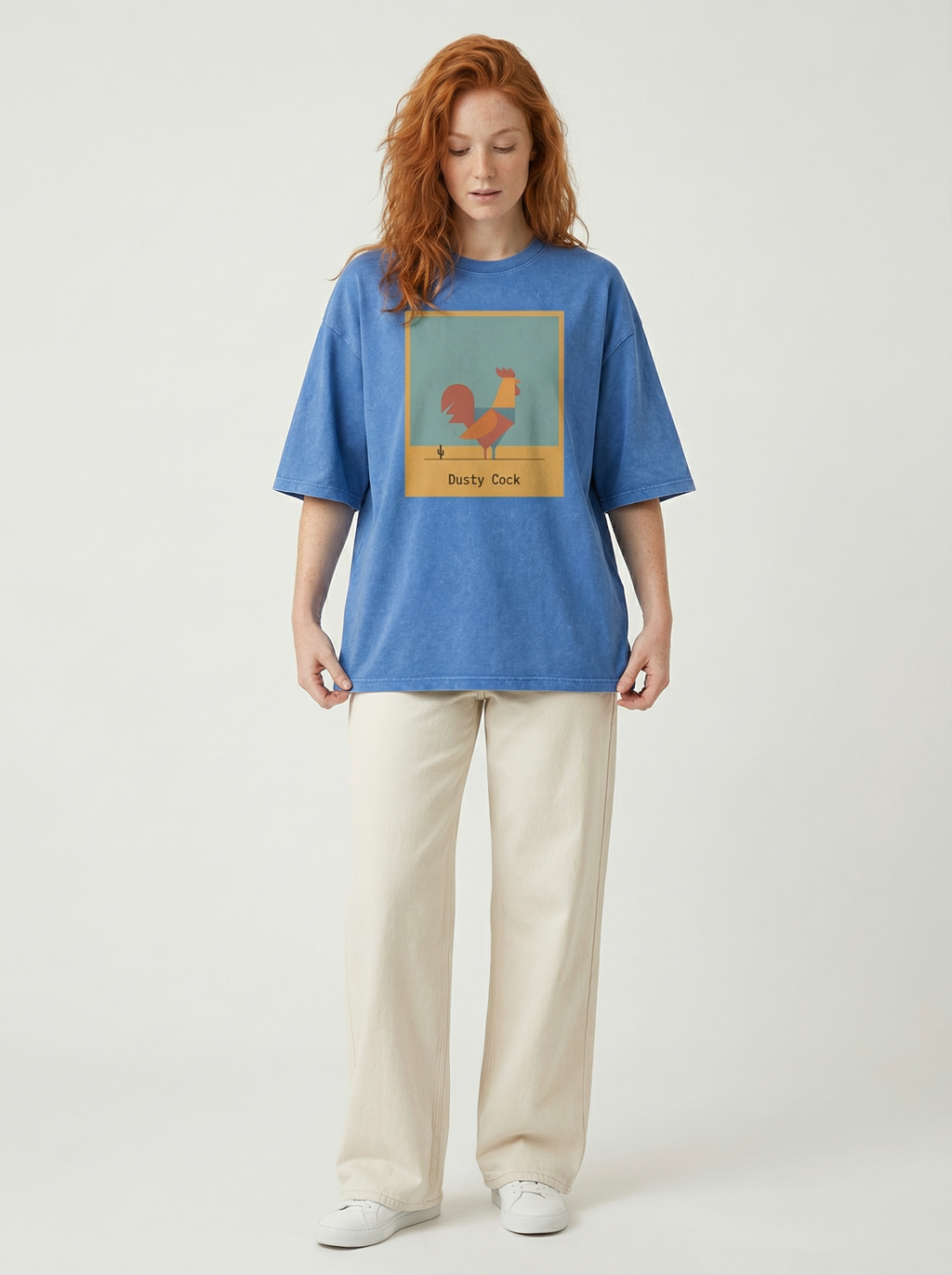 Desert Rooster Outlaw Graphic Tee – Heavyweight 100% Cotton, Vintage Wash