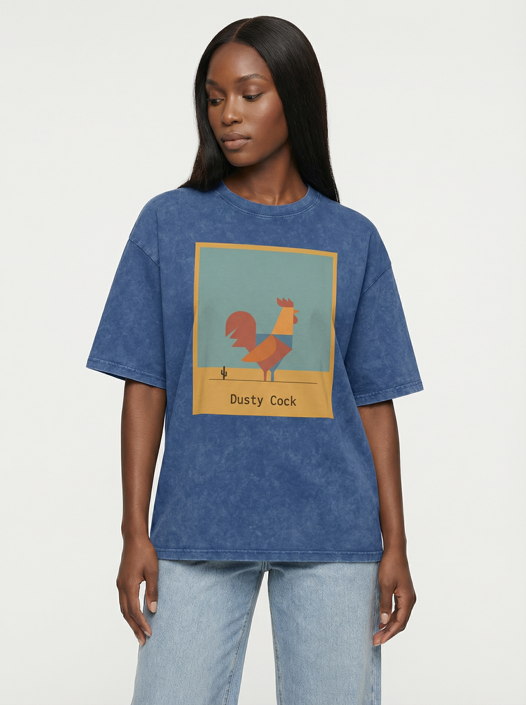 Desert Rooster Outlaw Graphic Tee – Heavyweight 100% Cotton, Vintage Wash