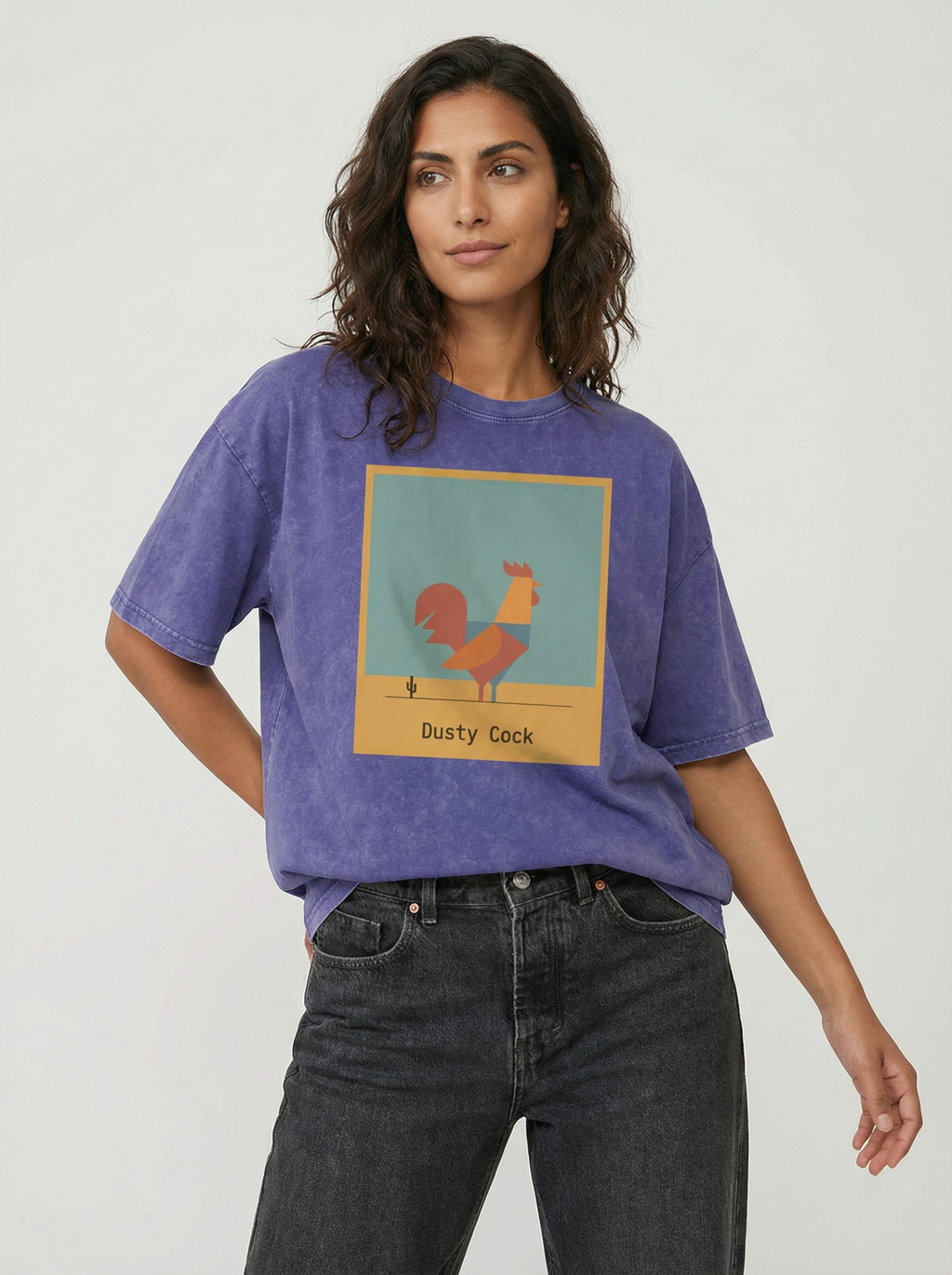 Desert Rooster Outlaw Graphic Tee – Heavyweight 100% Cotton, Vintage Wash