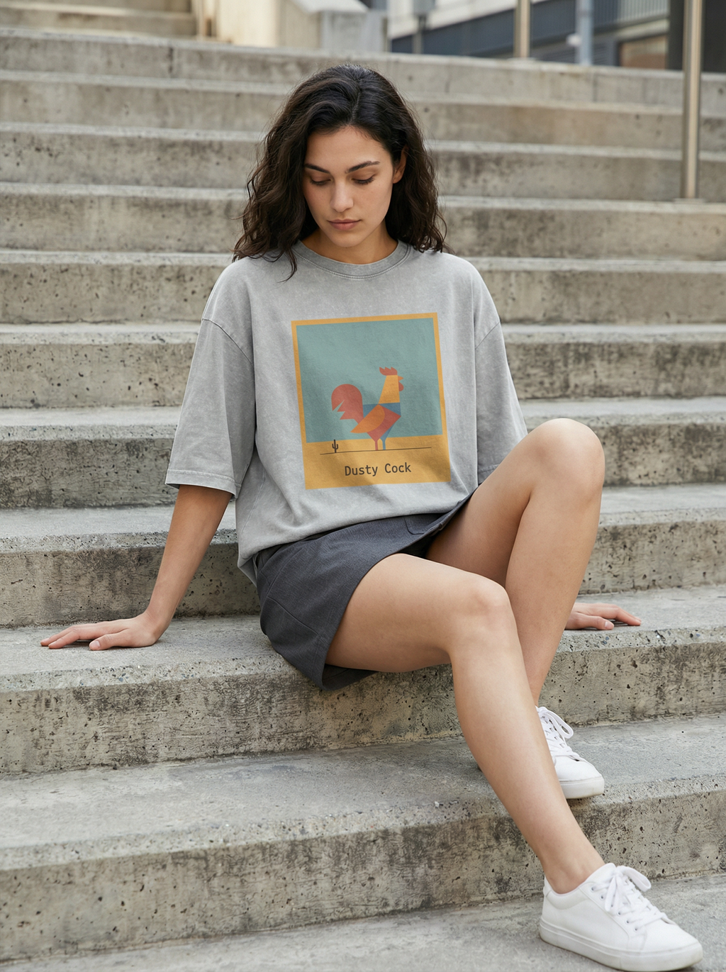 Desert Rooster Outlaw Graphic Tee – Heavyweight 100% Cotton, Vintage Wash