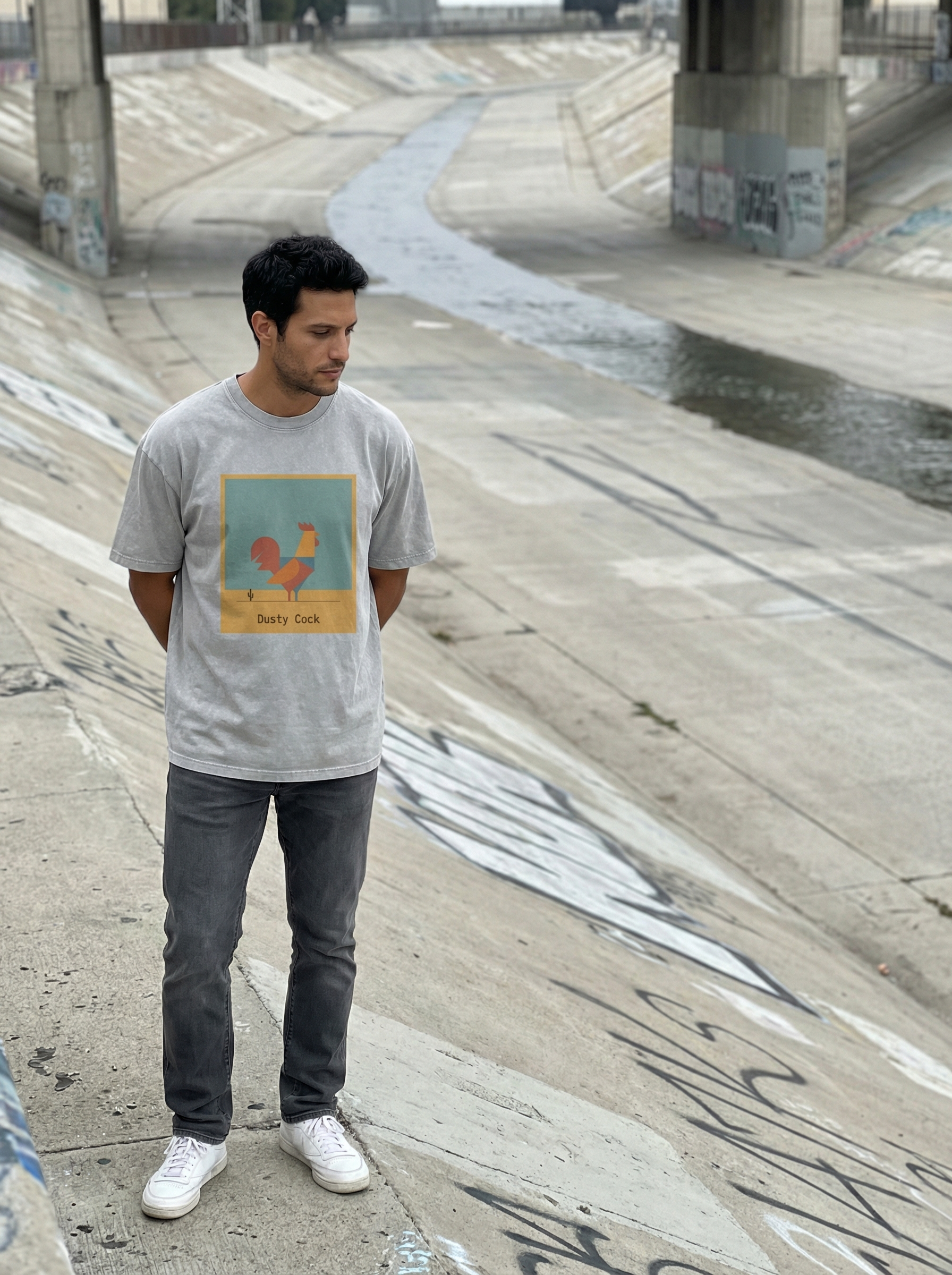 Desert Rooster Outlaw Graphic Tee – Heavyweight 100% Cotton, Vintage Wash