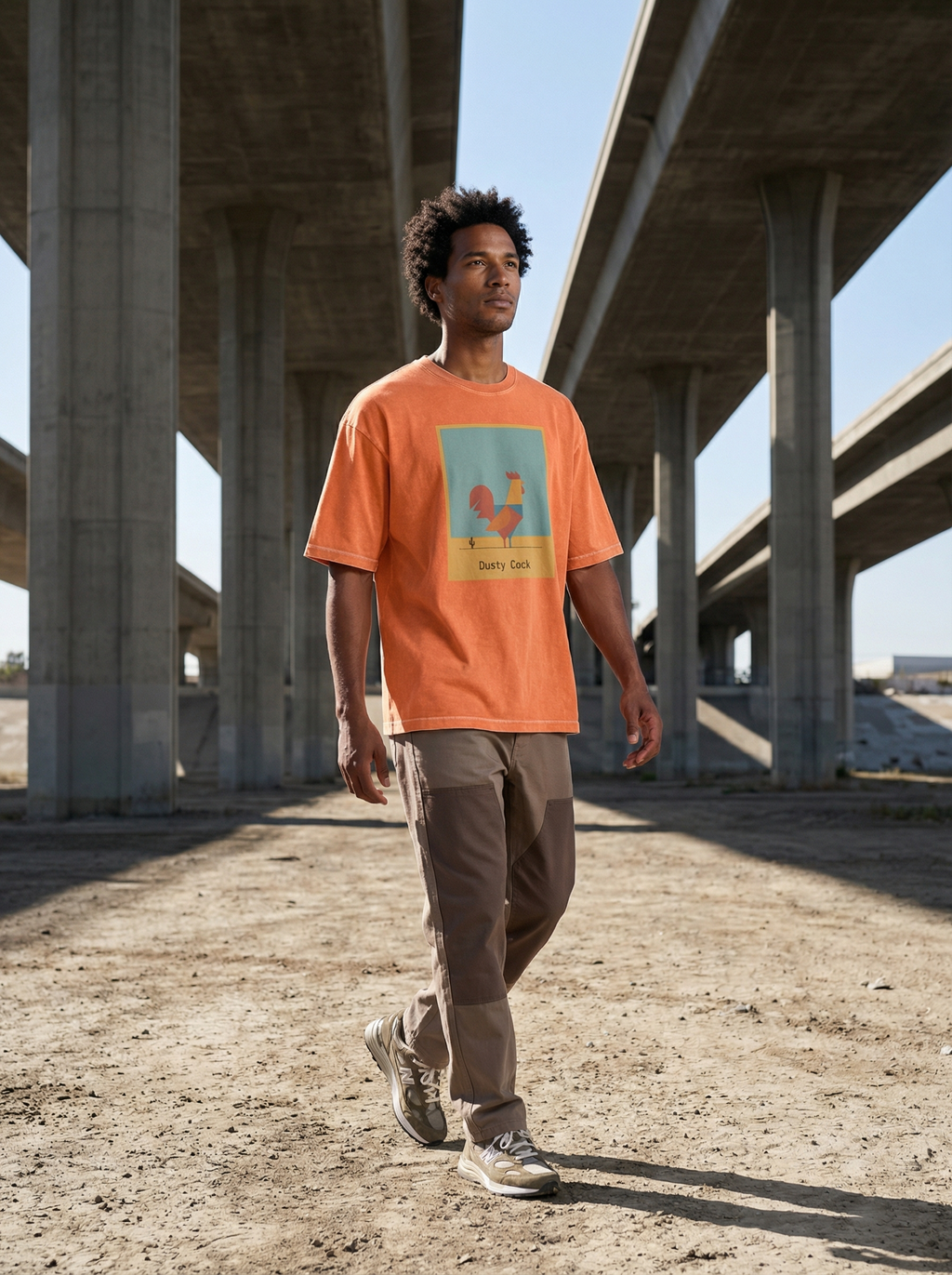Desert Rooster Outlaw Graphic Tee – Heavyweight 100% Cotton, Vintage Wash