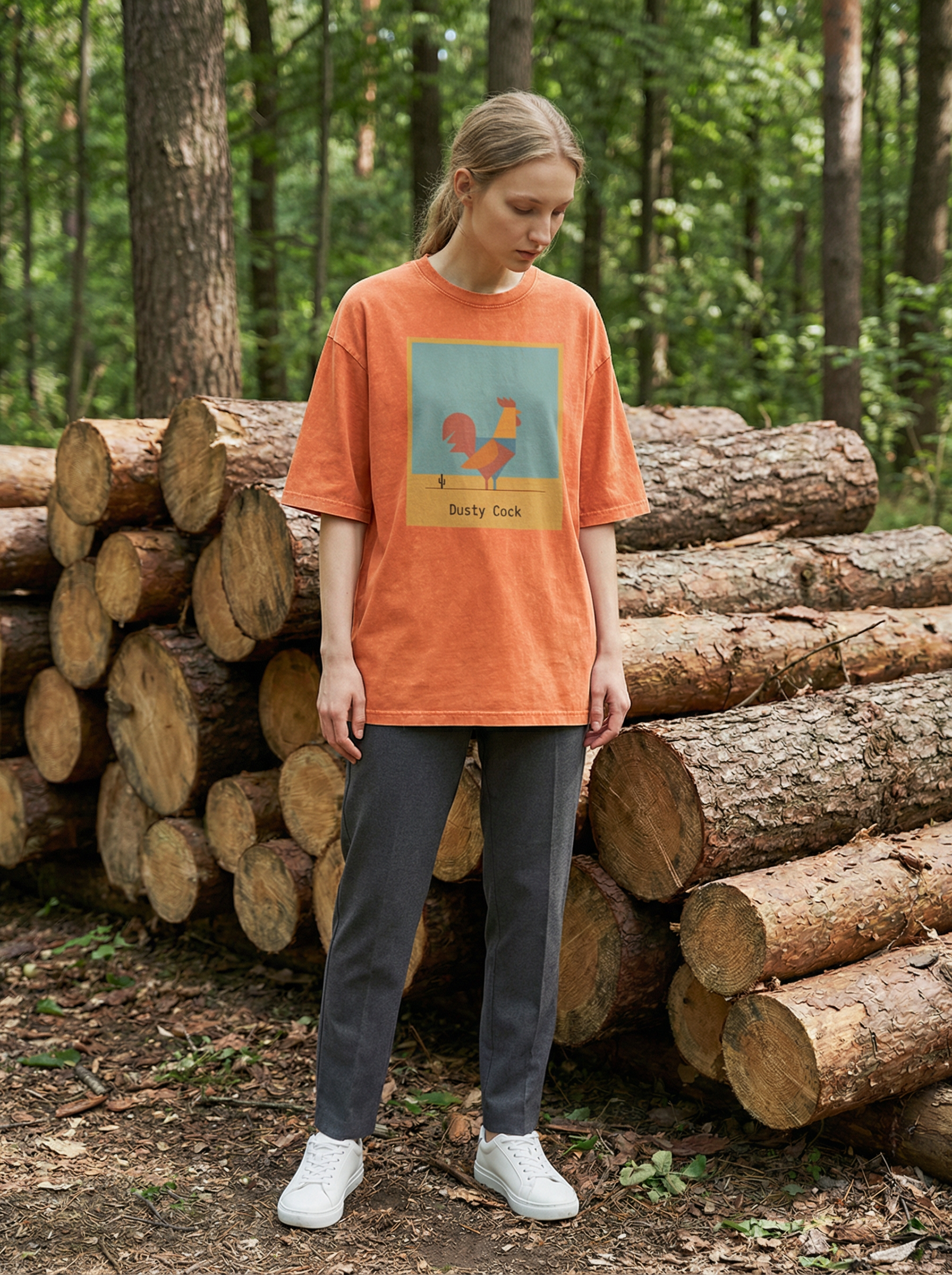 Desert Rooster Outlaw Graphic Tee – Heavyweight 100% Cotton, Vintage Wash