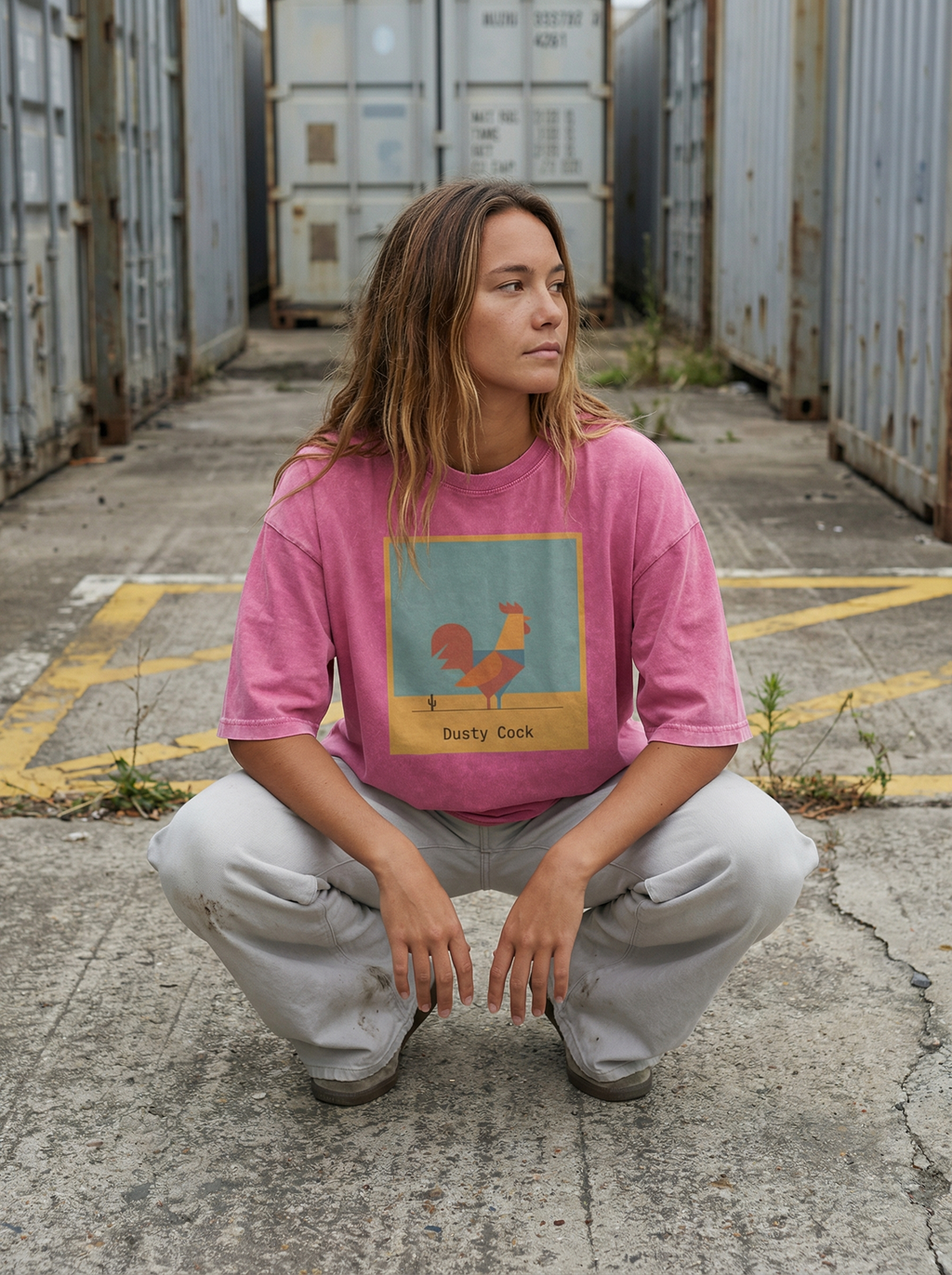 Desert Rooster Outlaw Graphic Tee – Heavyweight 100% Cotton, Vintage Wash