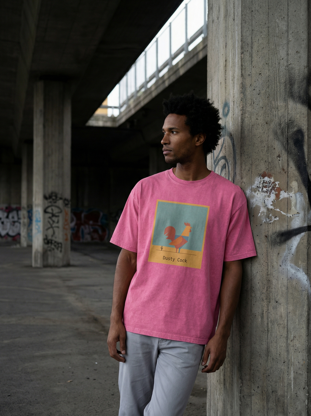 Desert Rooster Outlaw Graphic Tee – Heavyweight 100% Cotton, Vintage Wash