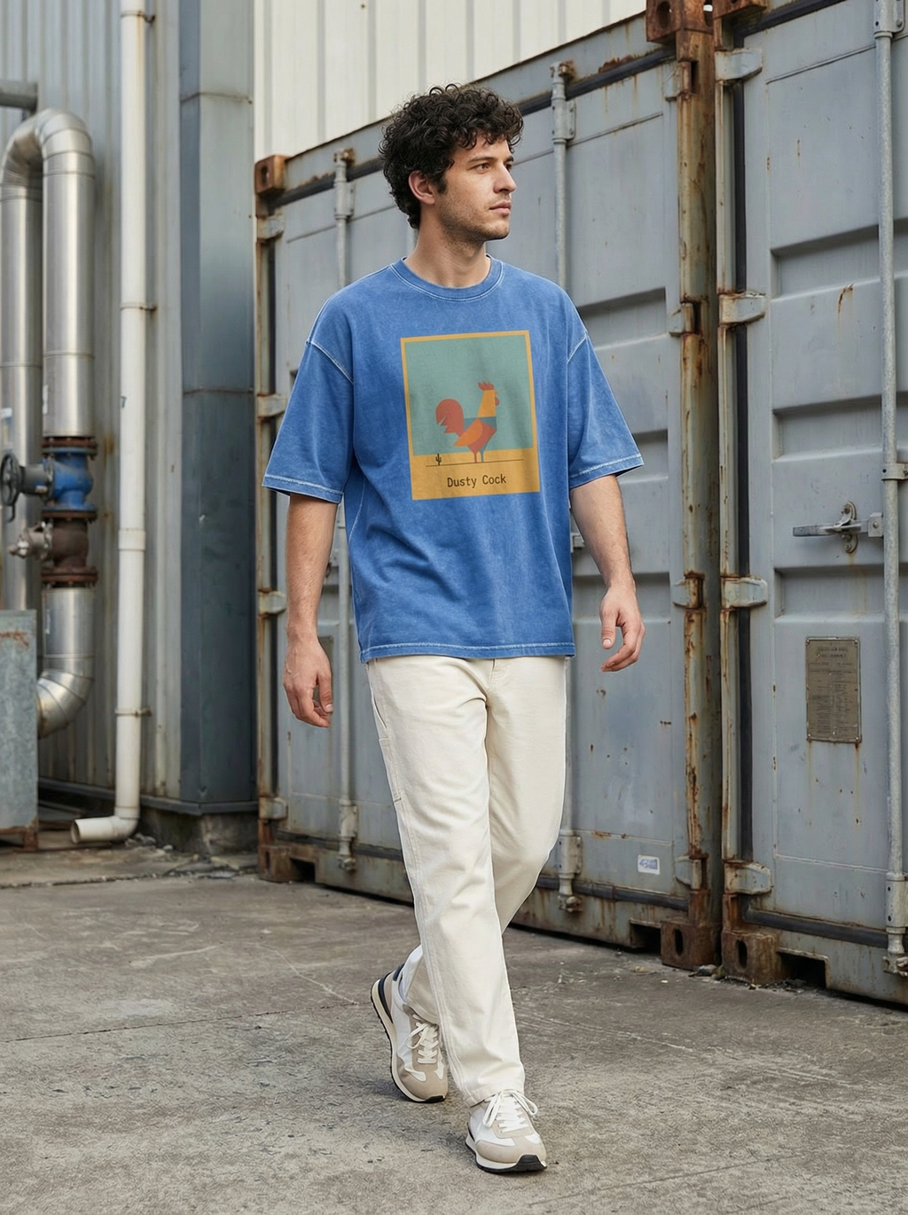 Desert Rooster Outlaw Graphic Tee – Heavyweight 100% Cotton, Vintage Wash