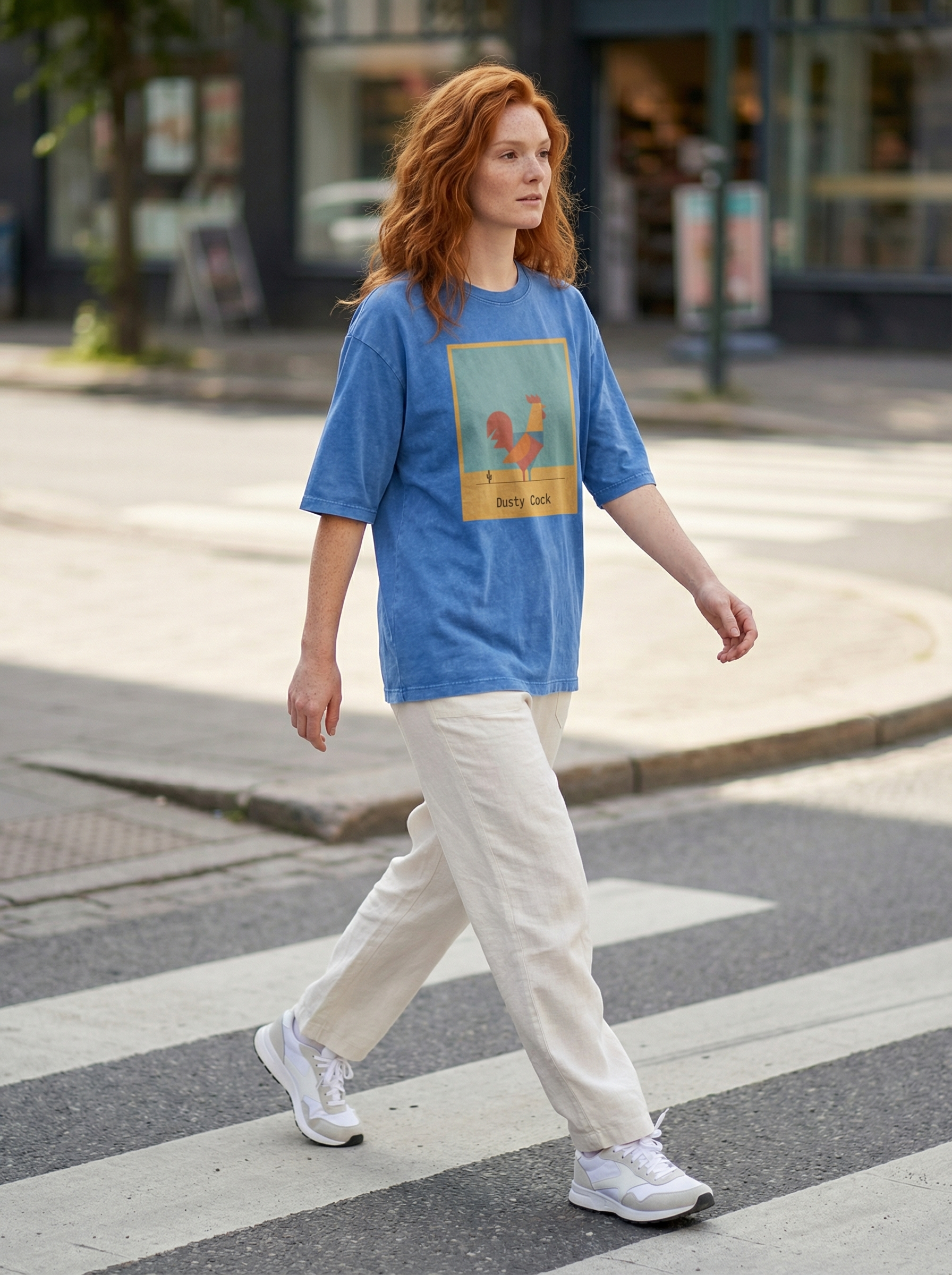 Desert Rooster Outlaw Graphic Tee – Heavyweight 100% Cotton, Vintage Wash
