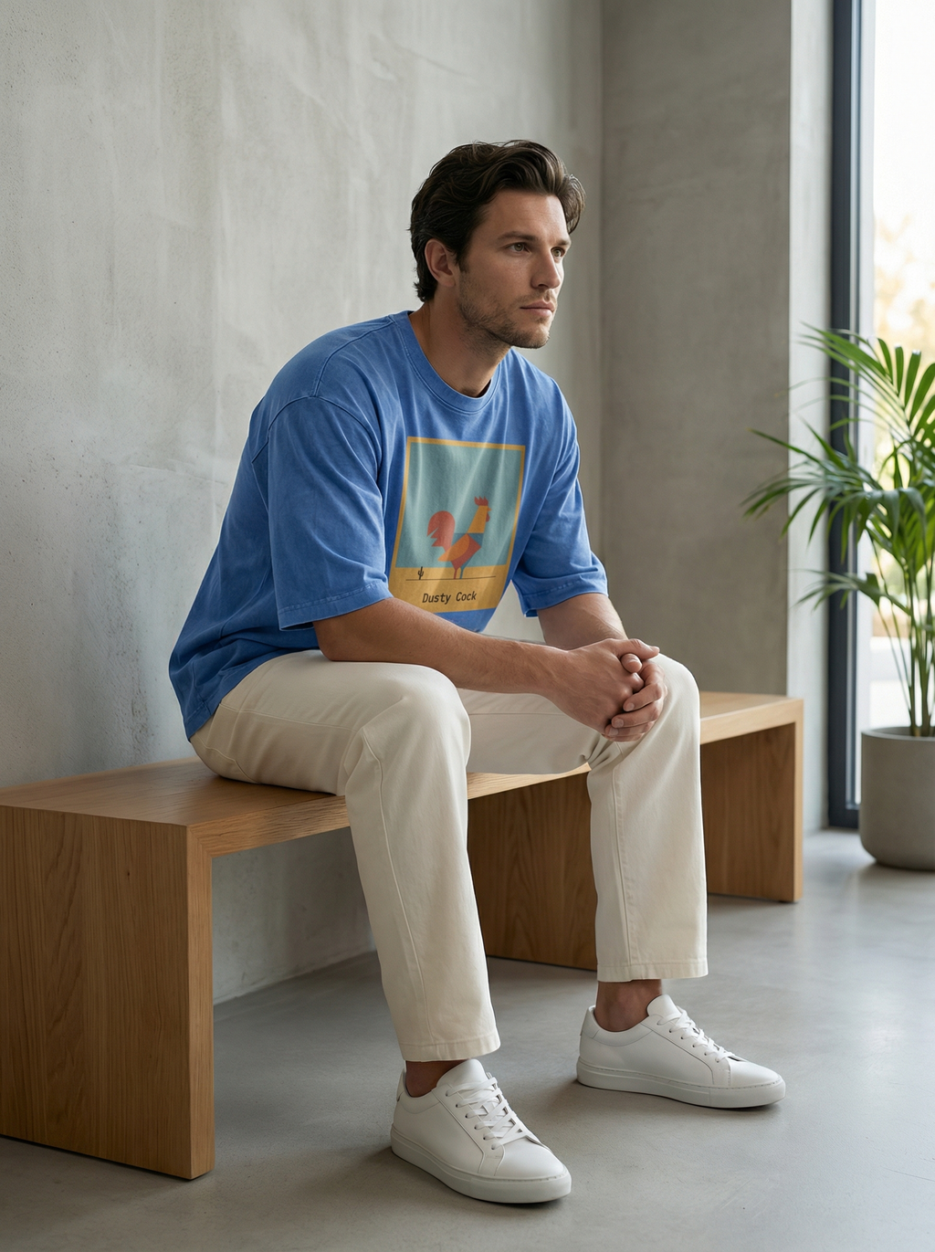 Desert Rooster Outlaw Graphic Tee – Heavyweight 100% Cotton, Vintage Wash