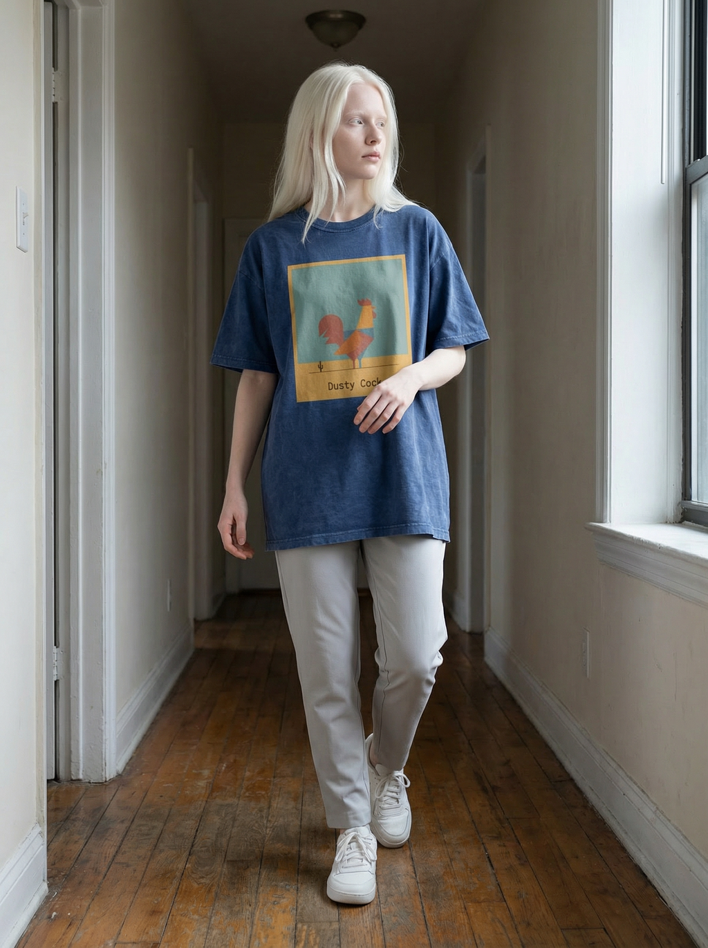 Desert Rooster Outlaw Graphic Tee – Heavyweight 100% Cotton, Vintage Wash