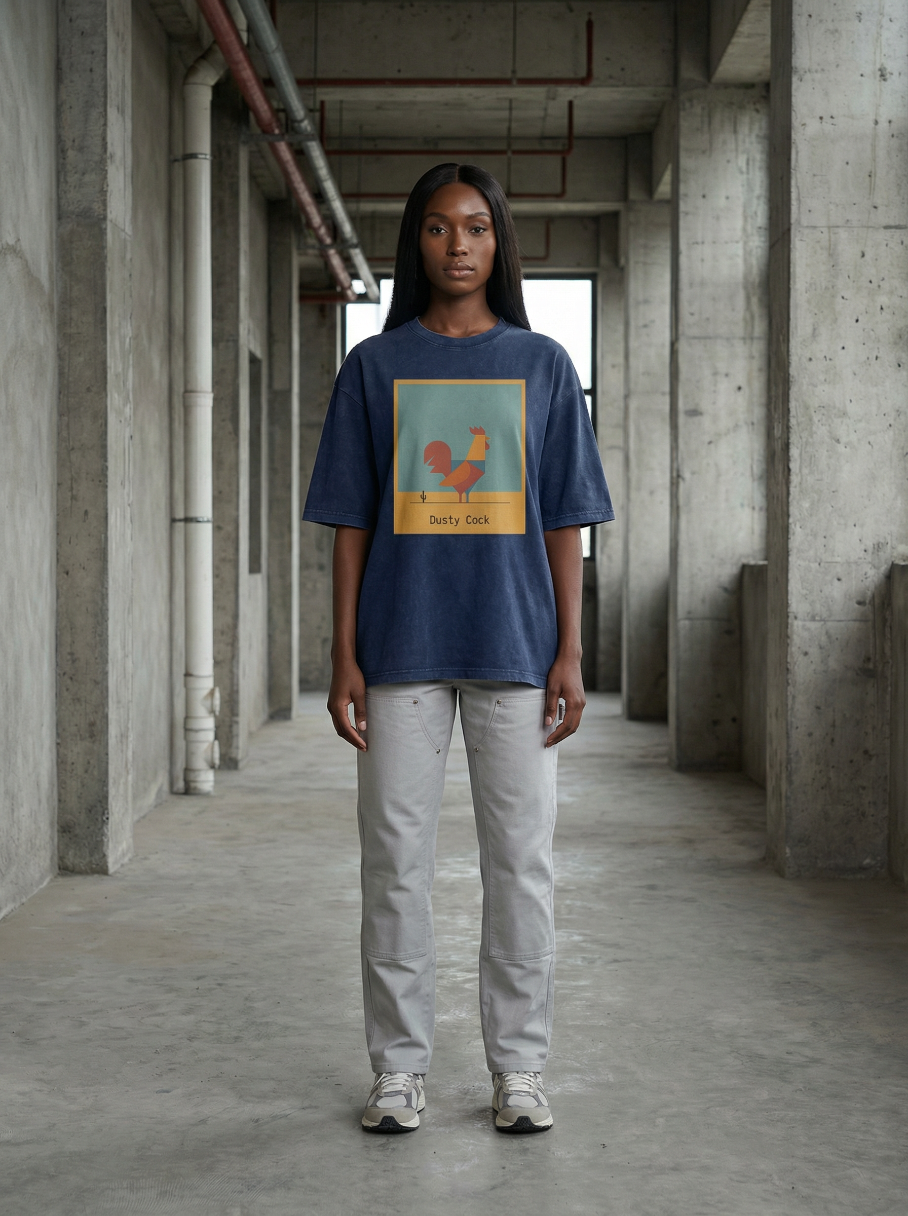 Desert Rooster Outlaw Graphic Tee – Heavyweight 100% Cotton, Vintage Wash