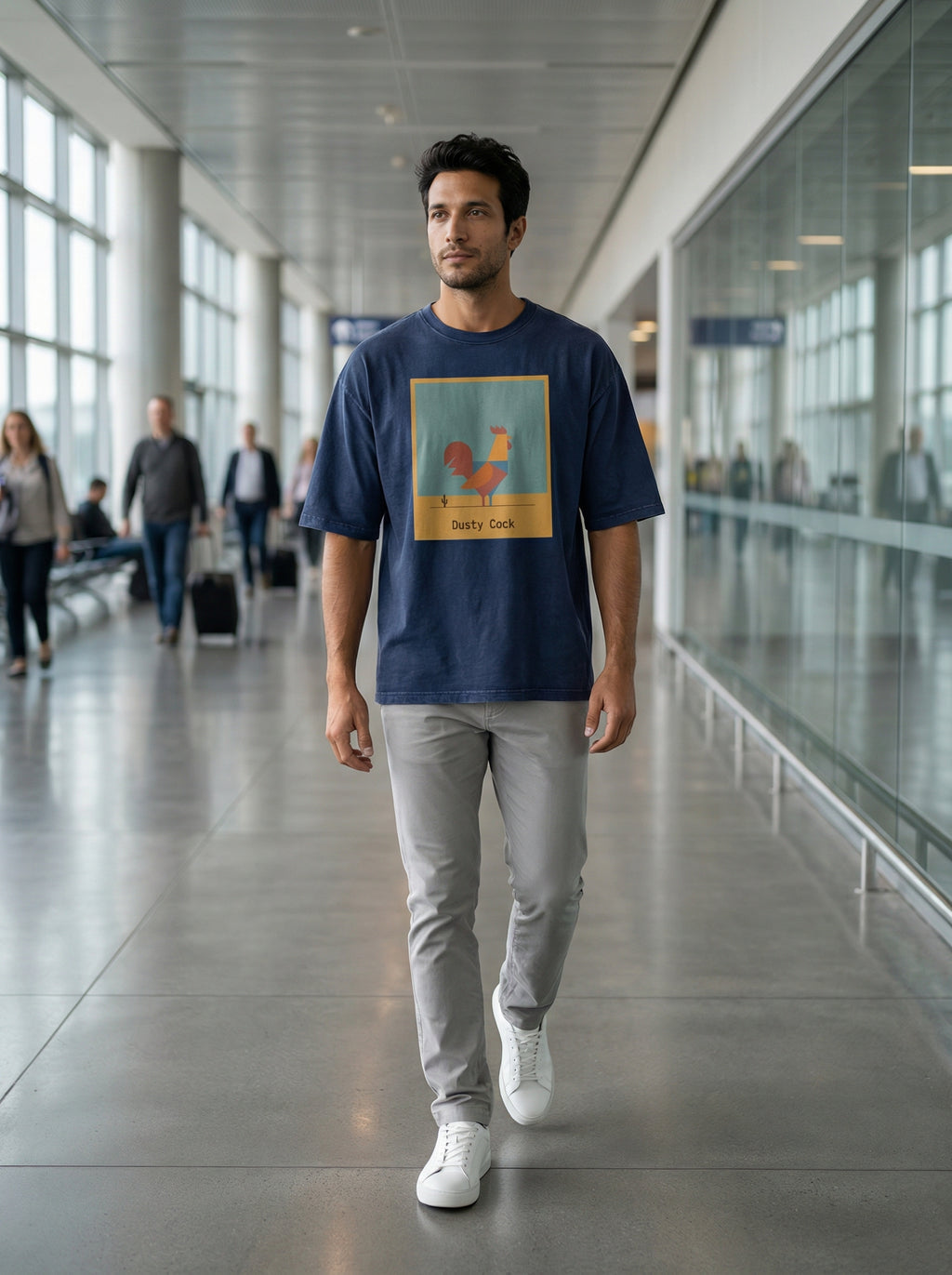 Desert Rooster Outlaw Graphic Tee – Heavyweight 100% Cotton, Vintage Wash