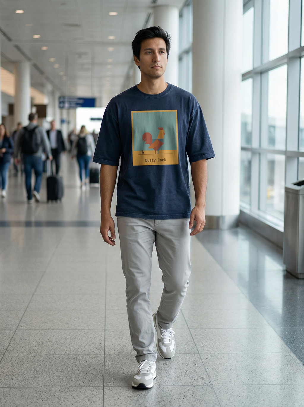 Desert Rooster Outlaw Graphic Tee – Heavyweight 100% Cotton, Vintage Wash