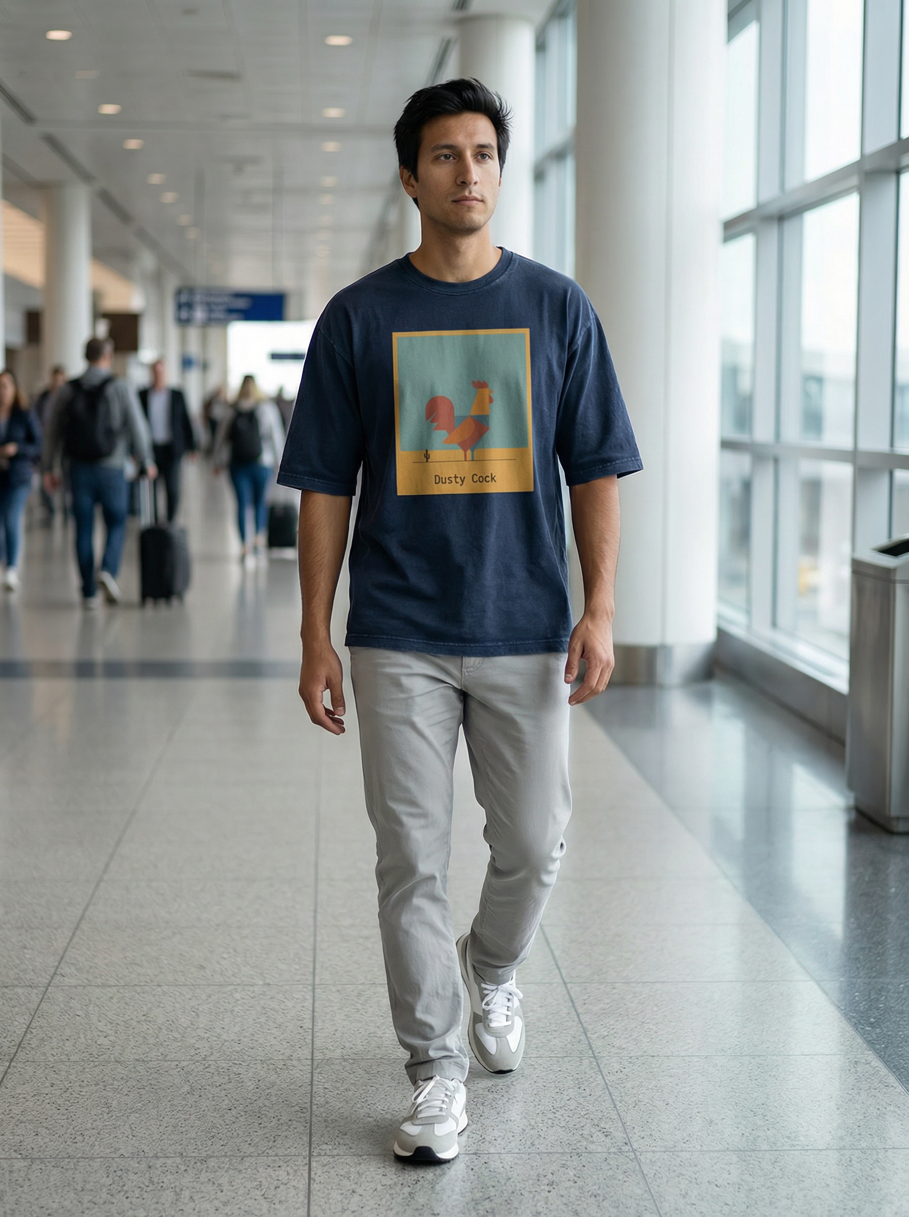 Desert Rooster Outlaw Graphic Tee – Heavyweight 100% Cotton, Vintage Wash