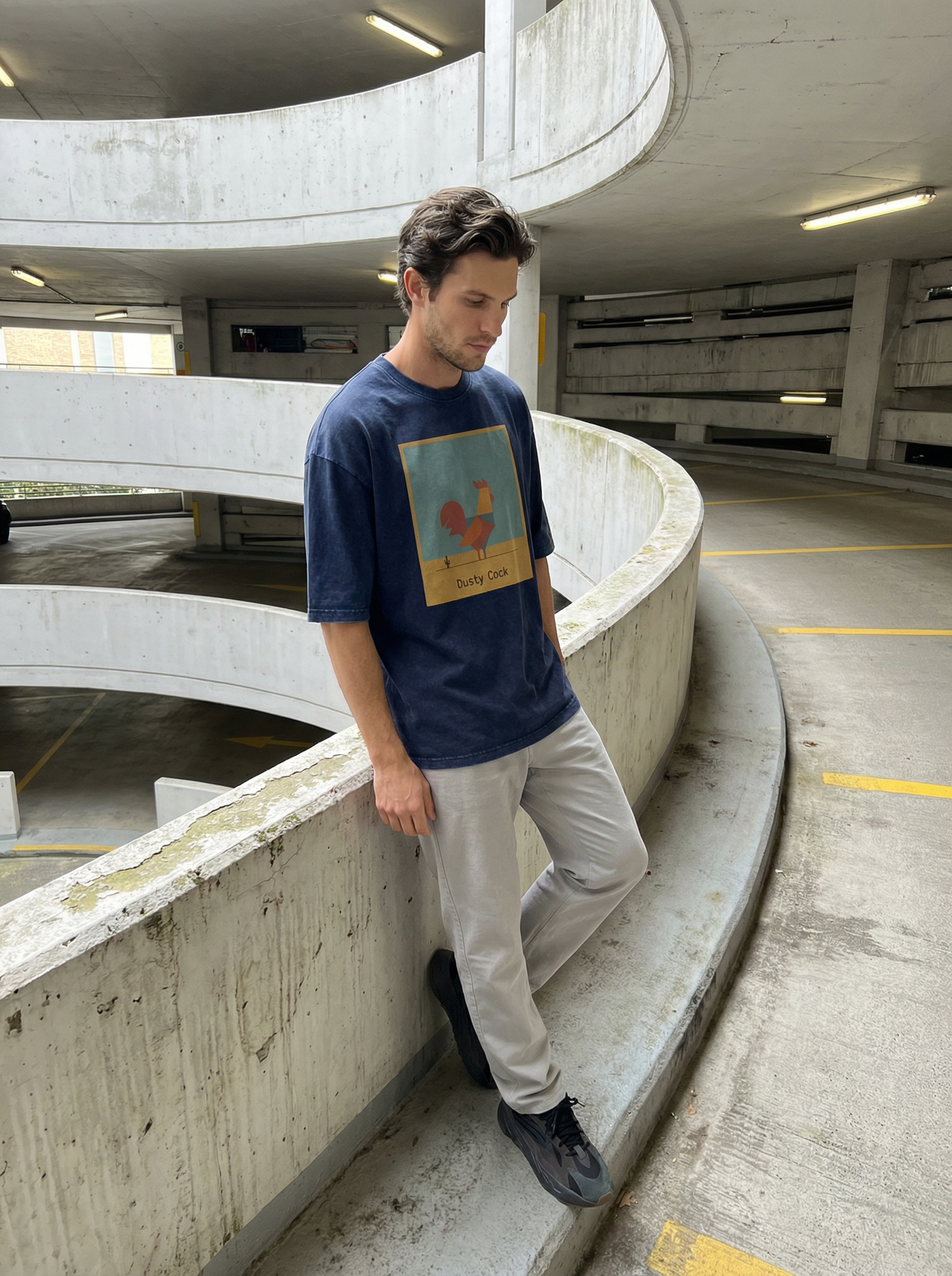 Desert Rooster Outlaw Graphic Tee – Heavyweight 100% Cotton, Vintage Wash
