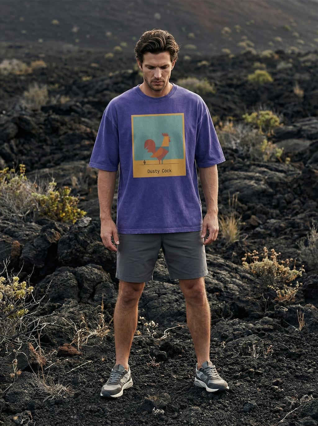 Desert Rooster Outlaw Graphic Tee – Heavyweight 100% Cotton, Vintage Wash