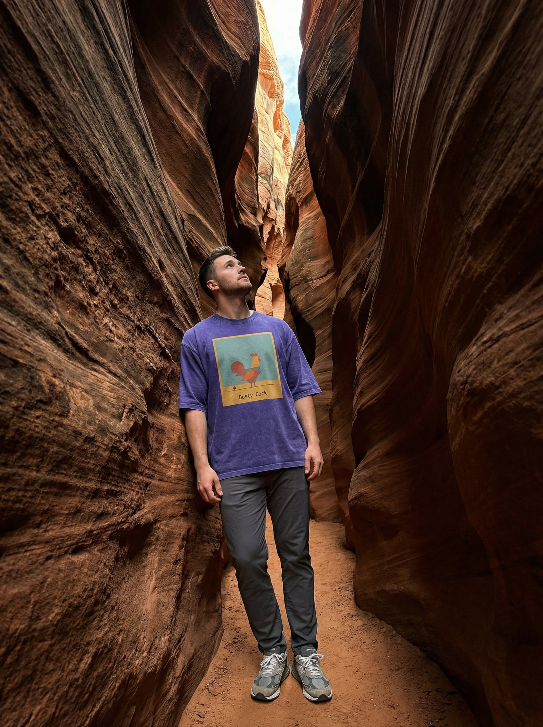Desert Rooster Outlaw Graphic Tee – Heavyweight 100% Cotton, Vintage Wash