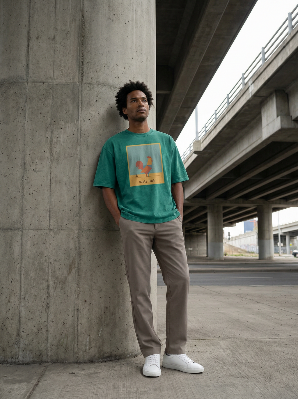 Desert Rooster Outlaw Graphic Tee – Heavyweight 100% Cotton, Vintage Wash