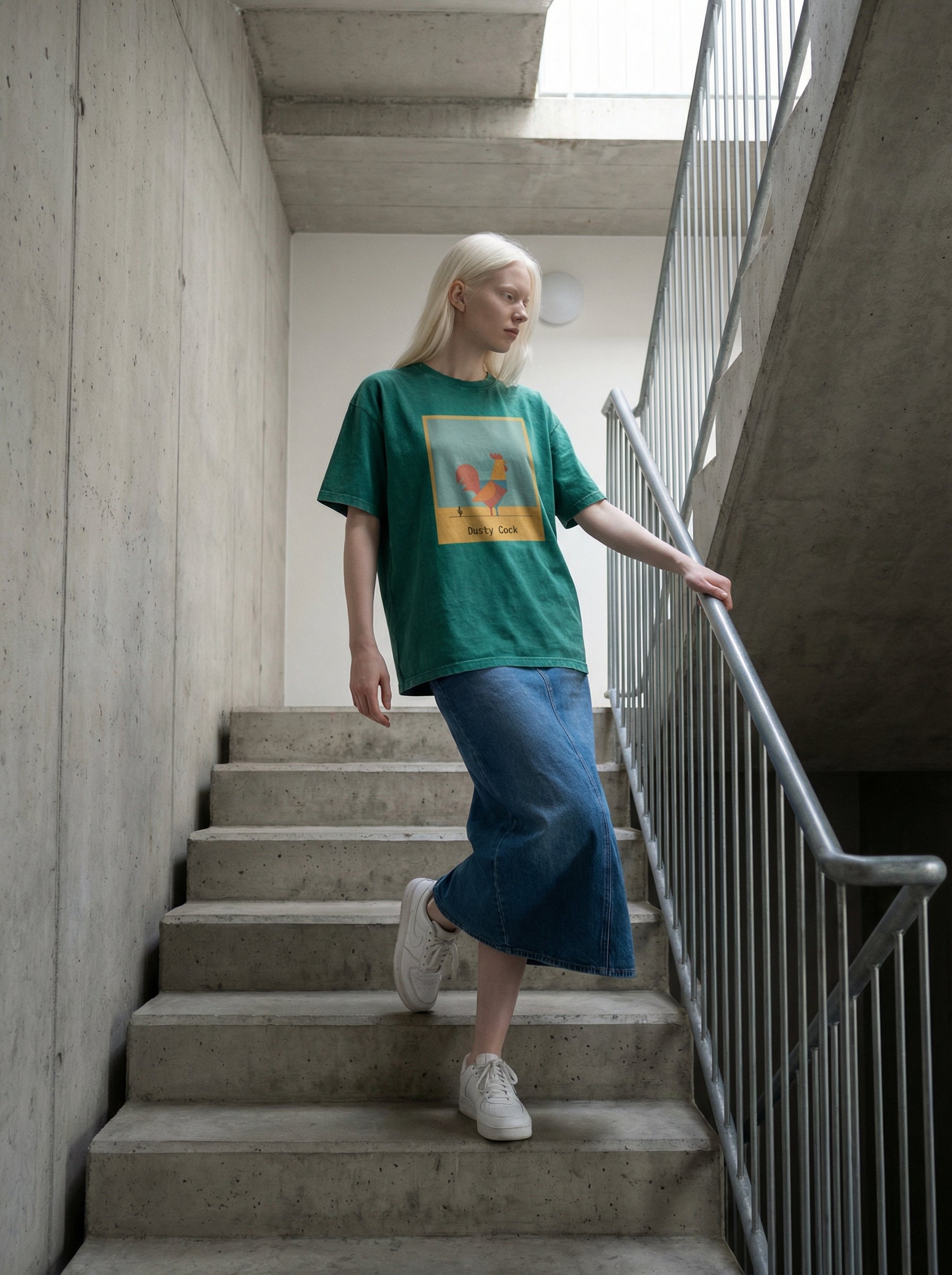 Desert Rooster Outlaw Graphic Tee – Heavyweight 100% Cotton, Vintage Wash
