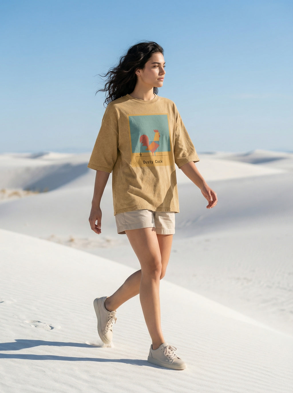 Desert Rooster Outlaw Graphic Tee – Heavyweight 100% Cotton, Vintage Wash