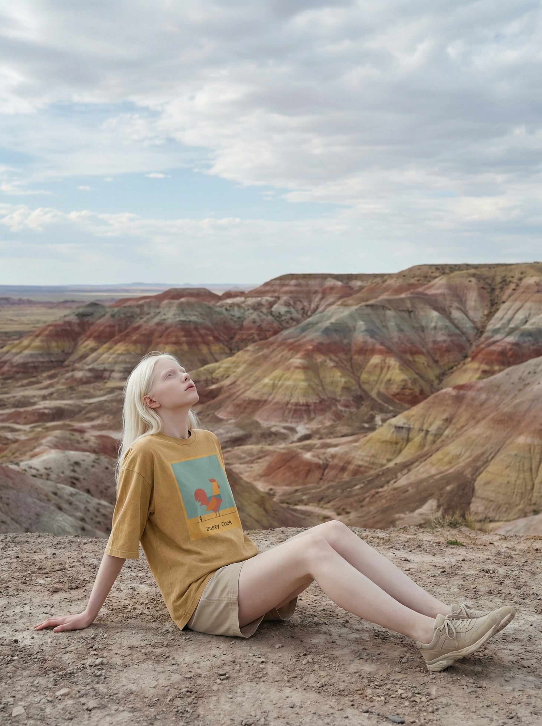 Desert Rooster Outlaw Graphic Tee – Heavyweight 100% Cotton, Vintage Wash