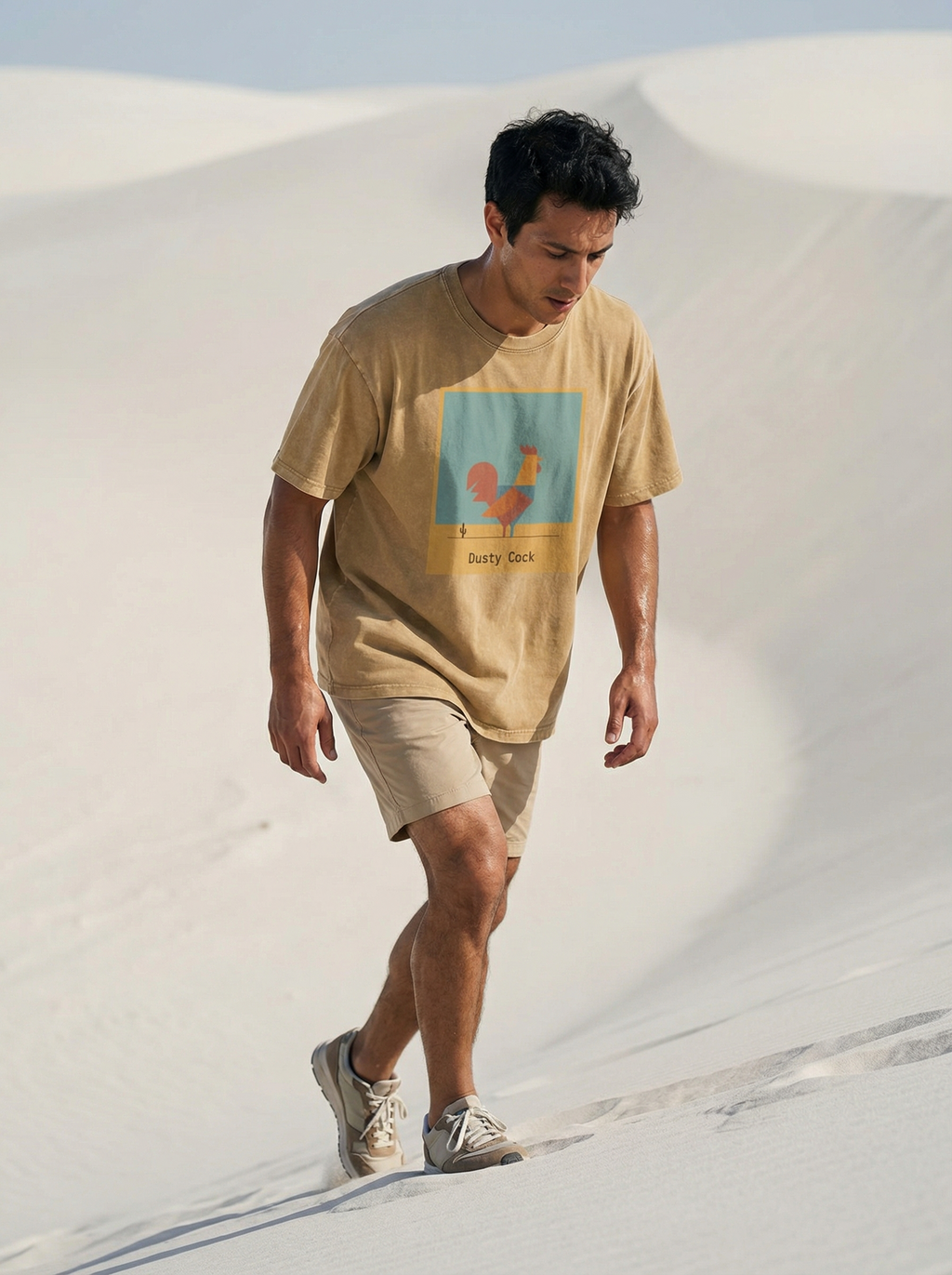 Desert Rooster Outlaw Graphic Tee – Heavyweight 100% Cotton, Vintage Wash